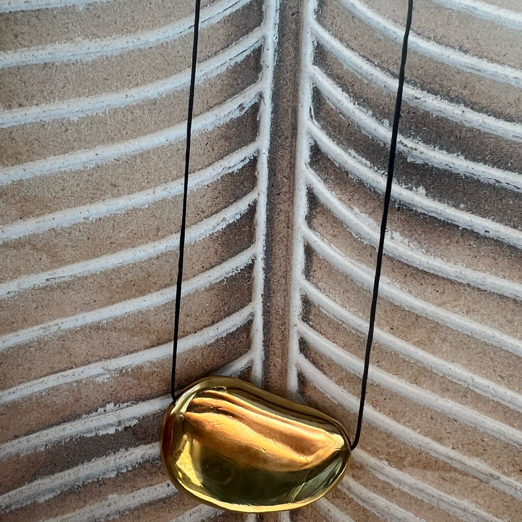 Mayamar Gold Bean 24 Karat Dipped Adjustable Necklace New 79$